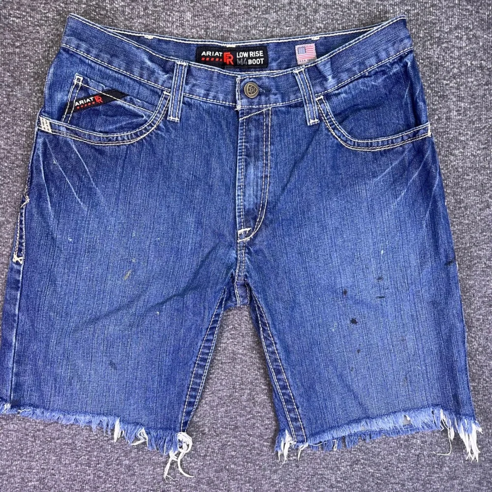 Ariat M4 Cut-Off Shorts Mens 35x9‎ Denim Low Rise Workwear Western Cowboy Rugged